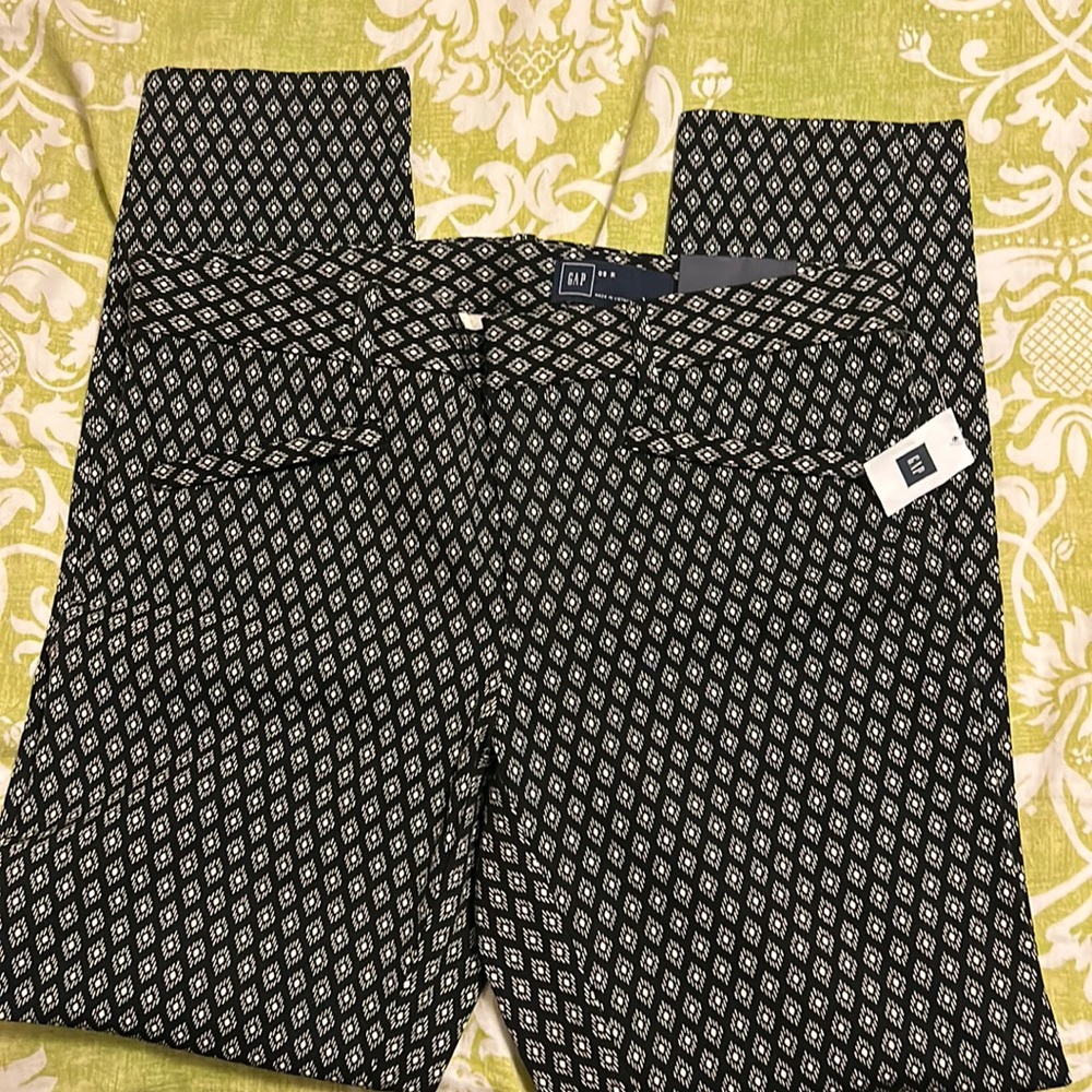 GAP NWT Signature Skinny Ankle Pants Stretch Mid Rise Size 8 R Color Black/White